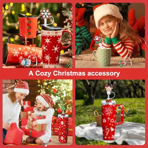 Christmas Silicone Straw Topper for Stanley 30 & 40 oz Tumblers