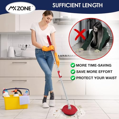 Round Scrub Brush Head for Hurricane 360 Spin Mop - 6.2"