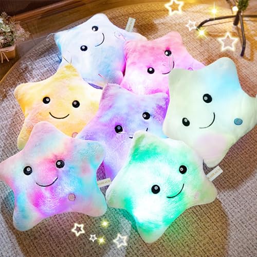 LED Star Pillow Night Light for Kids - Soft Plush Throw Pillow