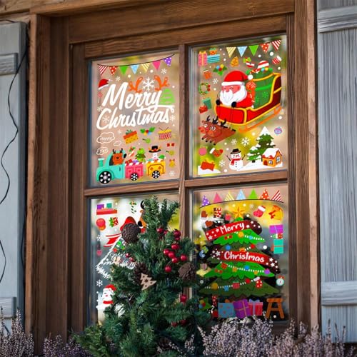 Christmas Window Clings - 159PCS Snowflake Stickers for Glass