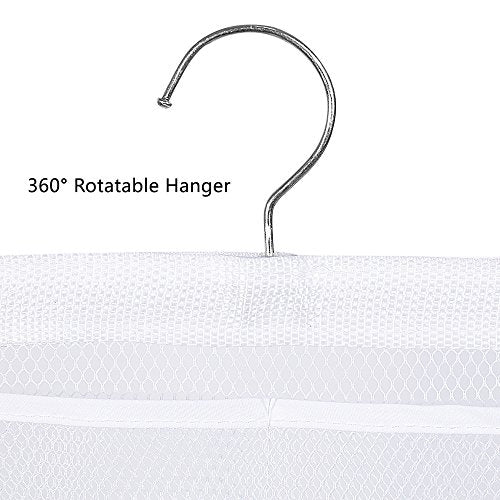 ALYER 6-Pocket Hanging Mesh Shower Caddy - Quick Dry Bath Organizer, White