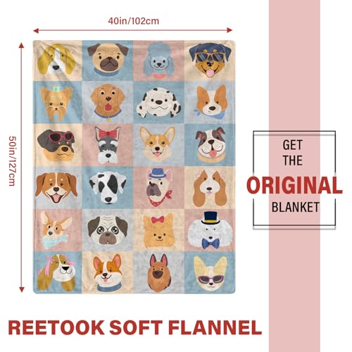 REETOOK French Bulldog Lattice2 Throw Blanket, Soft Flannel, 40x50 Inch