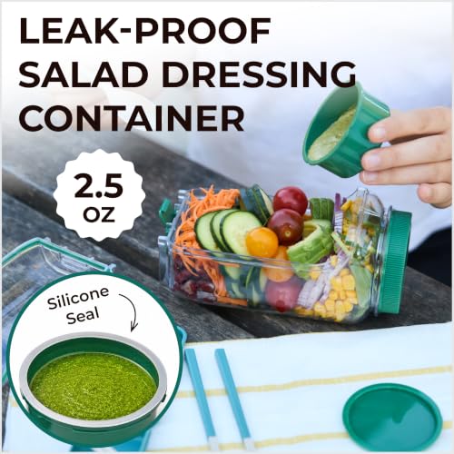 Baker's Best Buddy Salad Jar with Side Opening & Dressing Container