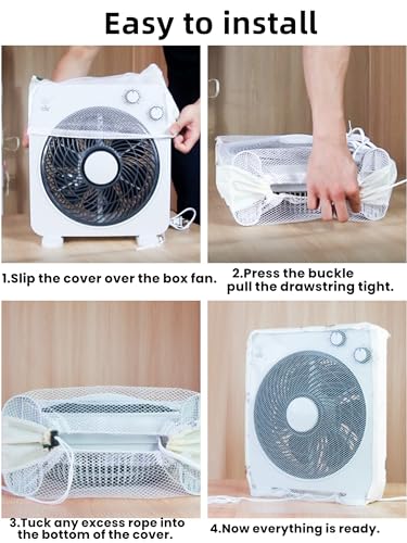 Codear 20-Inch Box Fan Mesh Cover - Safety Finger Guard & Dust Protector