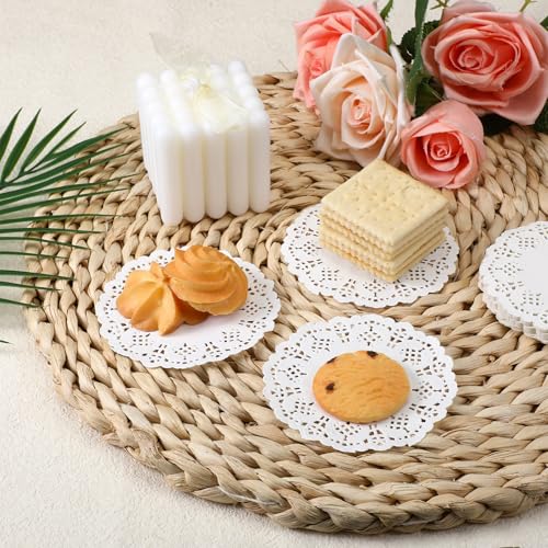 200 Pcs 3.5-Inch Lace Paper Doilies - Elegant Disposable Table Decor