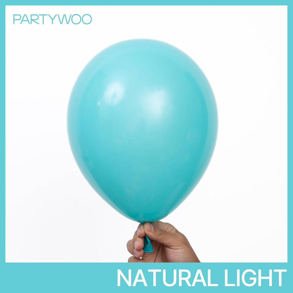 PartyWoo Teal Balloon Arch Kit - 127pcs in Various Sizes for Baby Showers, Graduations & Birthdays | Turquoise & Dark Teal