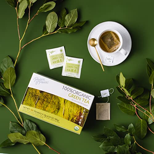 Prince of Peace Organic Green Tea - 100 Tea Bags, Low Caffeine