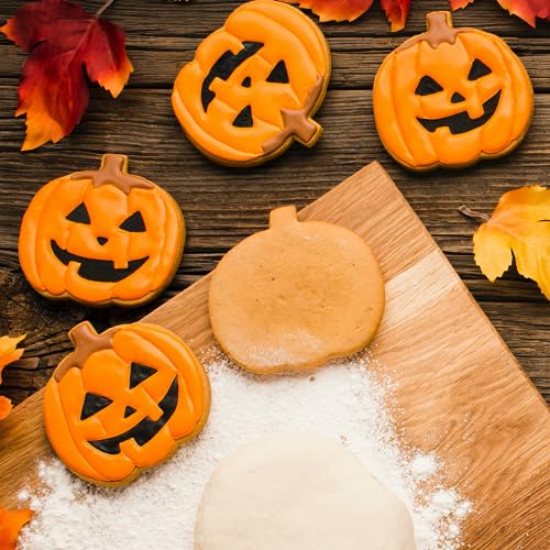 JOB JOL Stainless Steel Pumpkin Cookie Cutters 3-Piece Set for Baking