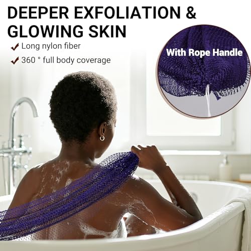 Authentic African Net Sponge Exfoliating Body Scrubber - Purple