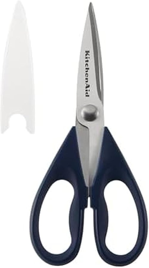 KitchenAid Kitchen Shears - Durable Stainless Steel Scissors with Soft Grip Handle | 8.72 Inch, Ink Blue