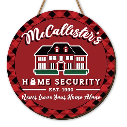 Christmas Wooden Door Sign Red and Green Holiday Hanging Wall Plaque