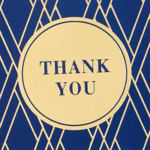 Hallmark Thank You Cards Set - Gold & Navy, 120 Notes (5.2" x 3.75", Pack of 9)