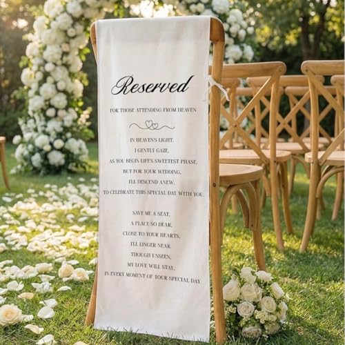 In Loving Memory Wedding Chair Sign - 15x50 Inch Memorial Reserved Seat
