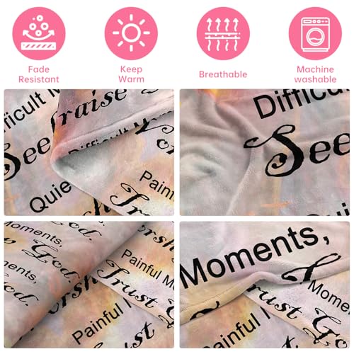 COMFAR Christian Throw Blanket - Soft Fleece Gift for Women