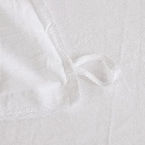 FACE TWO FACE Duvet Cover Set - 3 Pieces 100% Washed Cotton | Breathable, Soft & Durable (Queen, White)
