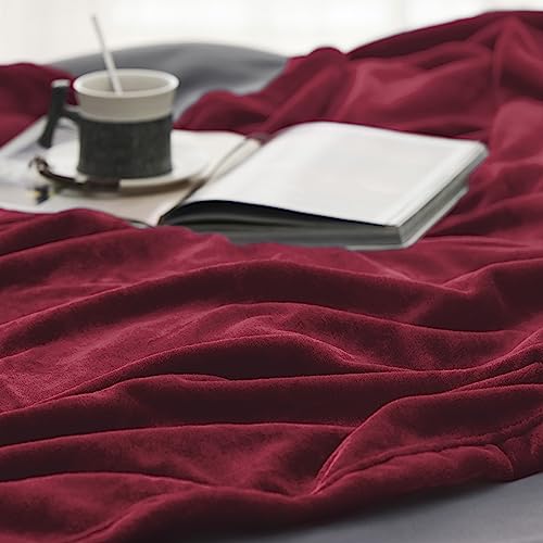 Bedsure GentleSoft Fleece Throw Blanket - Red, 50x60 Inch Plush Bed Blanket