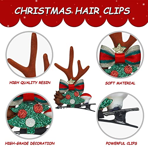 TailaiMei Reindeer Antler Hair Clips 2 Pairs Christmas Hair Pins