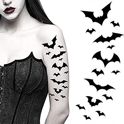 Bat Halloween Temporary Tattoos Waterproof Body Art Stickers for Adults