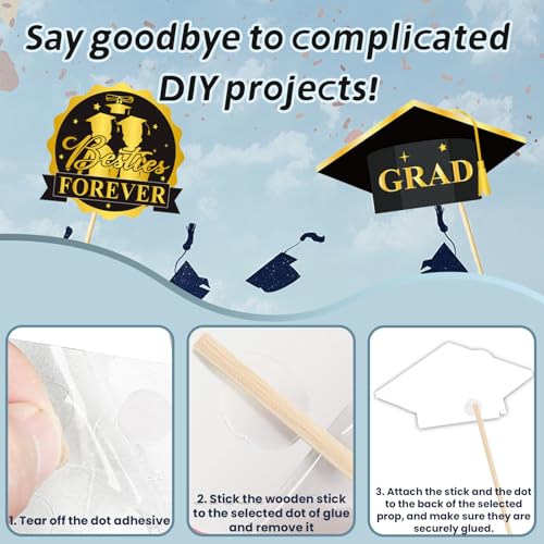 Class of 2026 Graduation Photo Booth Props Set - 30 Pcs
