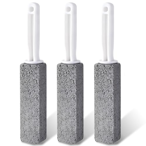 Pumice Stone with Extra Long Handle for Kitchen & Grill Cleaning - 3 Pack