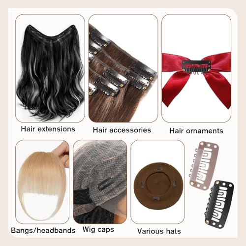 30 Pcs U-Shape Wig Clips with Needle and Thread for Hair Extensions