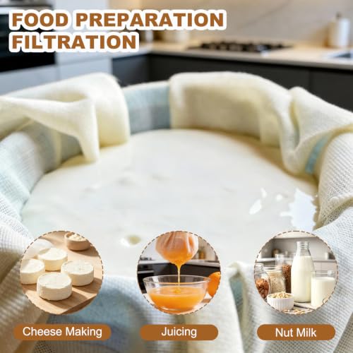 6-Pack Unbleached Cheese Cloths 20x20 Inches Reusable for Cooking & Straining