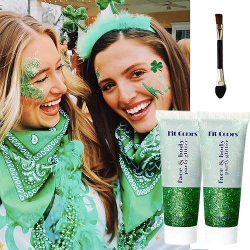 Angels Beauty Green Body Glitter Gel Self-Adhesive Chunky Face Hair Glitter