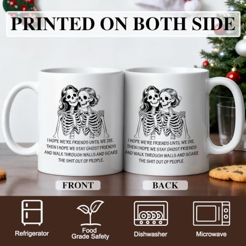 I Hope We're Friends Halloween Ceramic Mug - Black & White BFF Gift