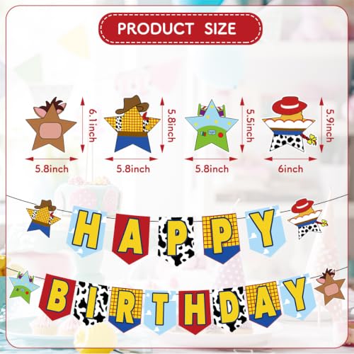 Large Cartoon Toy Themed Birthday Banner for Kids & Adults