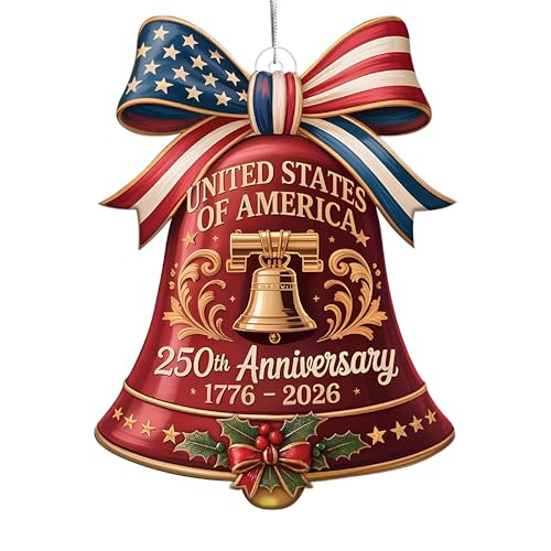 Red 250th Anniversary Liberty Bell Ornament | USA Patriotic Decor