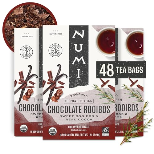 Numi Organic Chocolate Rooibos Tea - 48 Caffeine-Free Herbal Bags