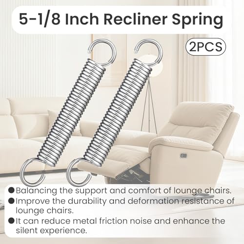 Aocies 5-1/8" Recliner Spring Replacement Stainless Steel Sofa Chair Mechanism Tension Spring Compatible with Ashley, Flexsteel, La-Z-Boy, and Homestretch recliners 2 PCS