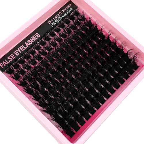 HBZGTLAD 5D Fluffy Individual Lash Clusters Wispy DIY Eyelash Extensions