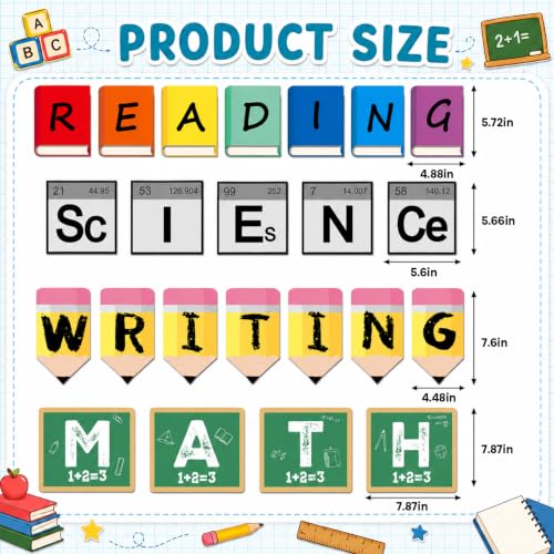 23-Piece Classroom Bulletin Board Decor Set for Reading, Math & Science