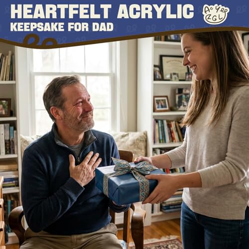 Heart-Shaped Acrylic Football Plaque - Unique Dad Gift