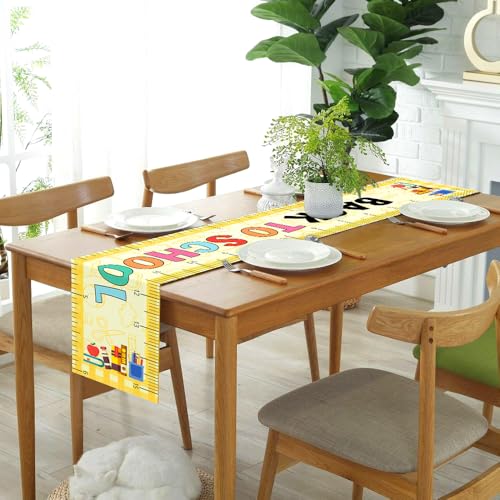 Back to School Ruler Table Runner (13x72 Inch) - Classroom Party Decor