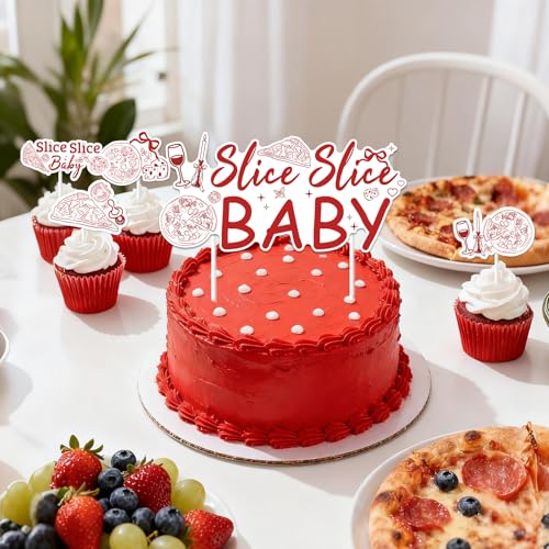 Pizza Themed Cake Topper Set – 13 Pcs for Baby Showers & Parties
