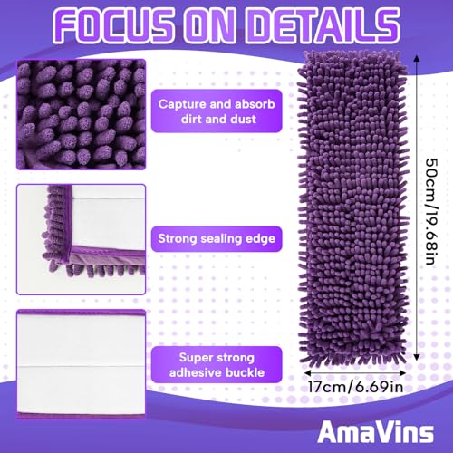 AmaVins 2 Pack Violet Microfiber Sweeping Pads for Pets