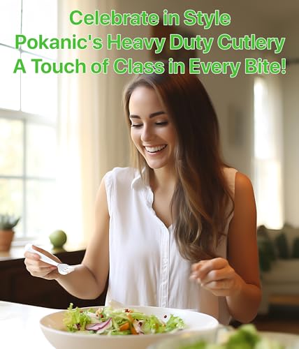 Heavy-Duty Plastic Forks - 25 Pack Disposable Utensils