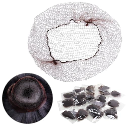 Biendo 30Pcs Invisible Hair Nets Elastic Edge Mesh Brown Bun Holders