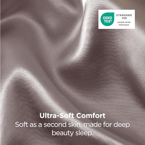 Bedsure Satin Pillowcases Set of 2 - Silky Dusty Rose, 20" x 26"