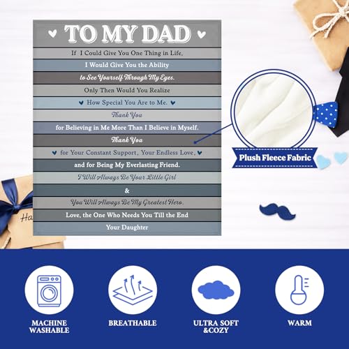 Personalized Fleece Throw Blanket for Dad - 50x60 Cozy Gift