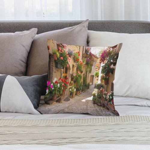 Mediterranean Greece Scene 12x12 Inch Throw Pillow Cover - Italy-1