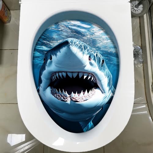 Shark Toilet Decoration Sticker - Waterproof Self-Adhesive Decal