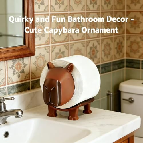 Capybara Toilet Roll Holder - Brown, 3D Printed Bathroom Decor