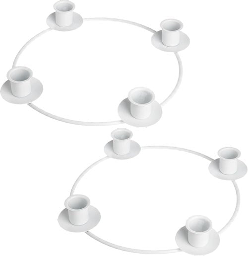 Chengu Christmas Advent Candle Holder - Elegant Metal Taper Stand for 4 Candles | White Holiday Decor