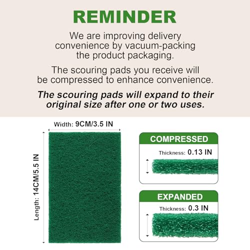AIDEA Heavy Duty Scouring Pads - 24 Pack Green Dish Scrubber Pads