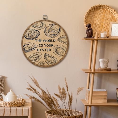 The World is Your Oyster Round Wall Art - 10x10 Inch Canvas Print