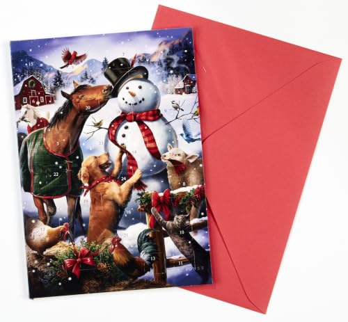 Fun Whimsical Advent Calendar Greeting Cards - Set of 12 with Envelopes