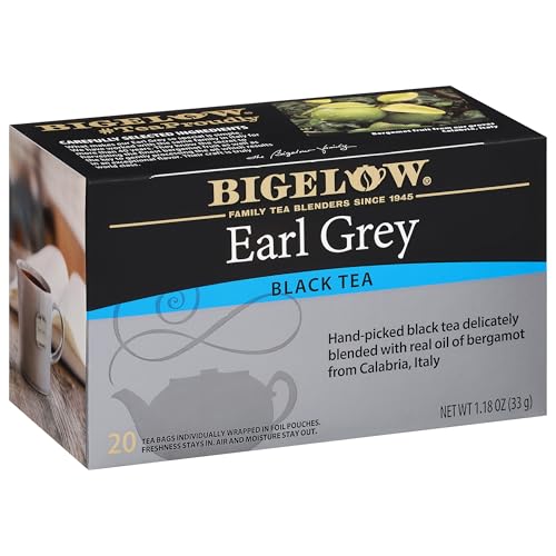 Bigelow Earl Grey Black Tea Bags - 20 Individually Wrapped Bags